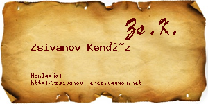 Zsivanov Kenéz névjegykártya
